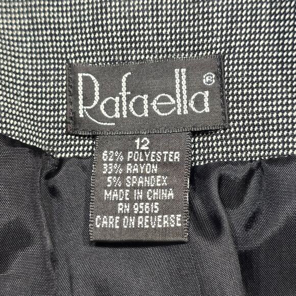 Rafaella Gray Suit Jacket Stretch Preppy Houndstooth Long Sleeve Button Women 12 - Picture 4 of 11